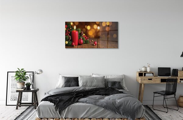Sklenený obraz Sviečka vetvičky čačky doska 100x50 cm 2 Prívesky