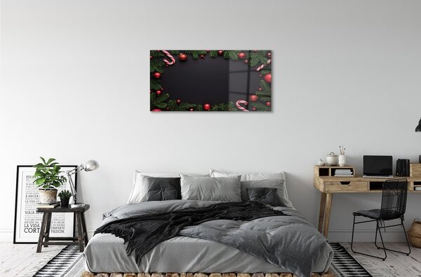 Sklenený obraz Vetvičky ozdoby lízanky 100x50 cm 2 Prívesky