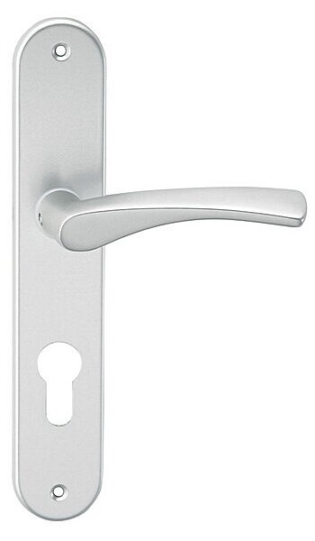 Dverové kovanie ACT Pia OV (F1), kľučka-kľučka, Otvor pre obyčajný kľúč BB, AC-T F1 (hliník strieborný), 90 mm