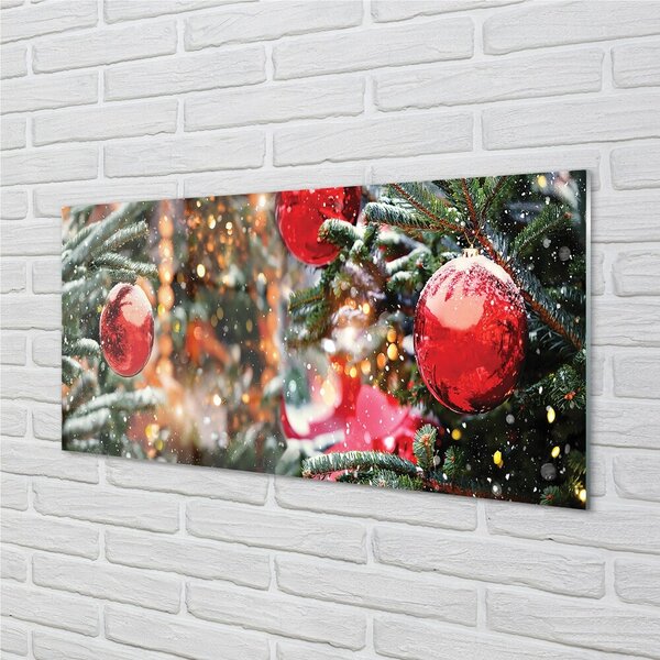 Sklenený obraz Snow Vianočné ozdoby 100x50 cm 2 Prívesky