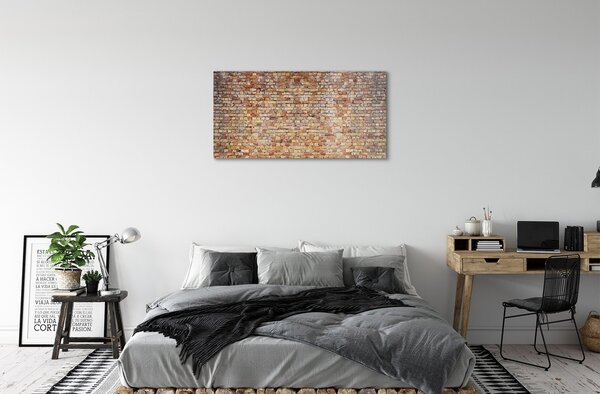 Obraz na skle Tehlová múr kamenná 100x50 cm 2 Prívesky