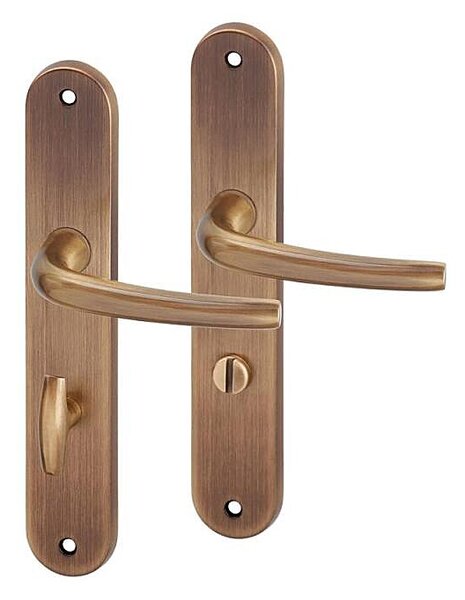 Dverové kovanie ACT Apoll OV (BRONZ), kľučka-kľučka, Otvor na cylindrickú vložku PZ, AC-T Bronz, 90 mm