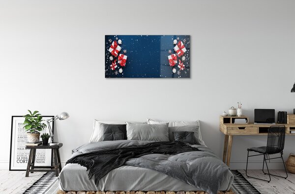 Sklenený obraz Darčeky čačky sneh 100x50 cm 2 Prívesky