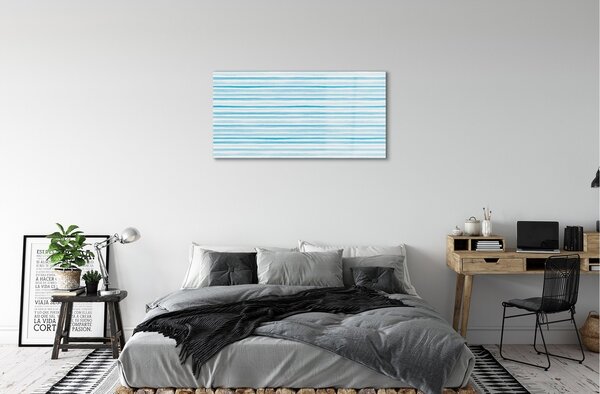 Sklenený obraz modré pruhy 100x50 cm 2 Prívesky