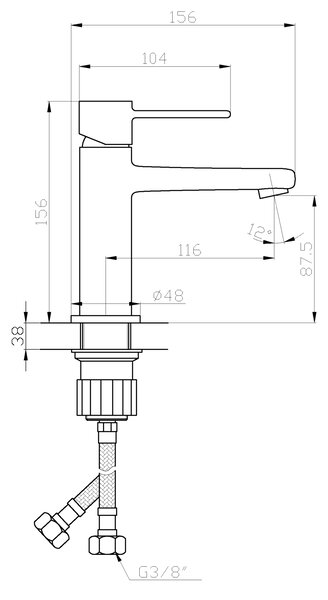 Invena Trend, umývadlová batéria h-156, medená matná, INV-BU-02-014-V