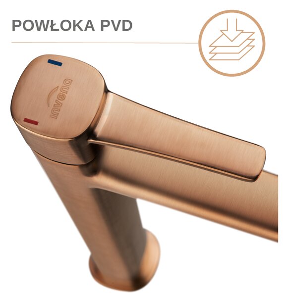 Invena Trend, vysoká umývadlová batéria h-286, medená matná, INV-BU-02-W14-V