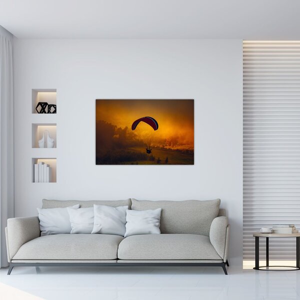 Obraz parašutistu v západe slnka (90x60 cm)