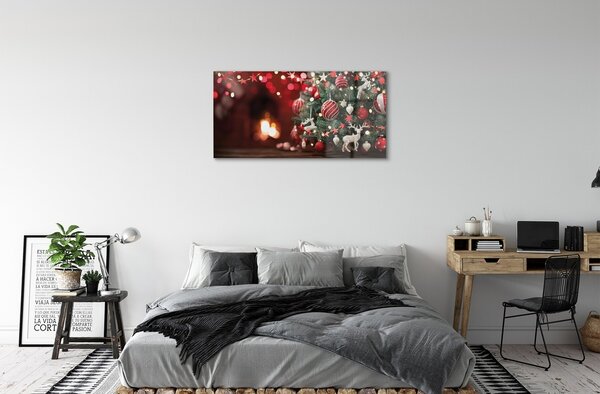 Sklenený obraz vianočné ozdoby 100x50 cm 2 Prívesky