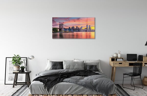 Sklenený obraz most sunrise 100x50 cm 2 Prívesky