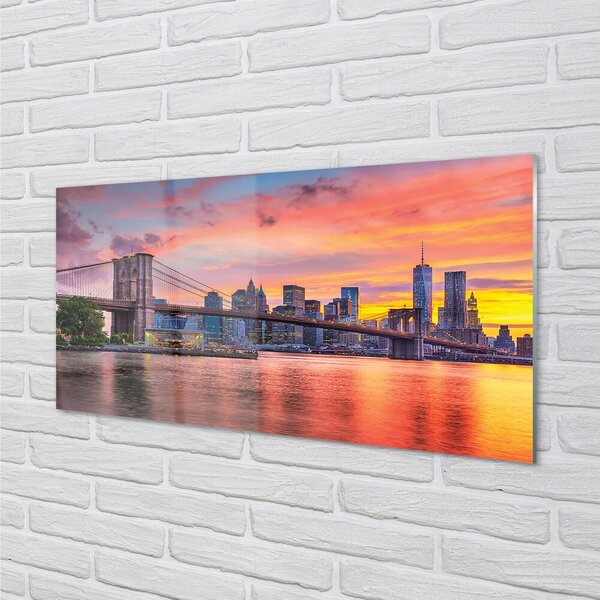 Sklenený obraz most sunrise 100x50 cm 2 Prívesky