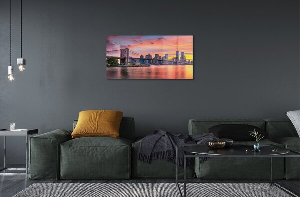Sklenený obraz most sunrise 100x50 cm 2 Prívesky