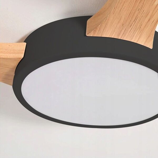 Toolight Toolight, LED stropné svietidlo 65x48x4,5cm + diaľkové ovládanie APP526-5C, čierna, OSW-08468