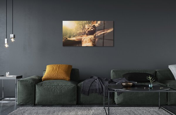 Sklenený obraz Ježiš z dreva 100x50 cm 2 Prívesky