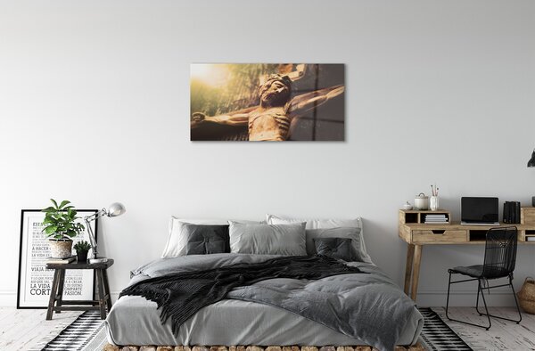 Sklenený obraz Ježiš z dreva 100x50 cm 2 Prívesky