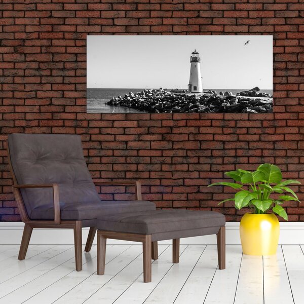 Obraz - Maják na pobreží, Santa Cruz, Kalifornia (120x50 cm)