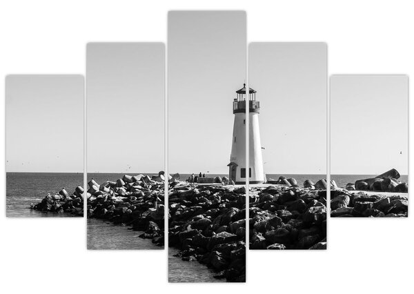 Obraz - Maják na pobreží, Santa Cruz, Kalifornia (150x105 cm)