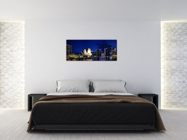 Obraz nočného Singapuru (120x50 cm)