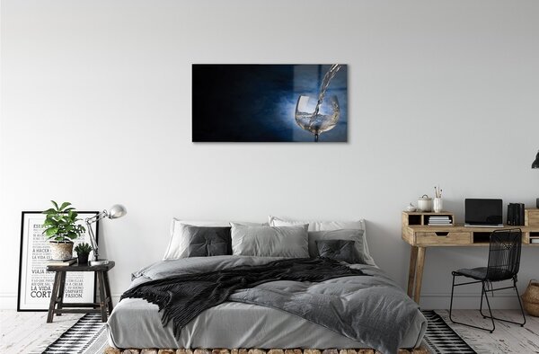 Obraz na skle Biele víno sklo 100x50 cm 2 Prívesky