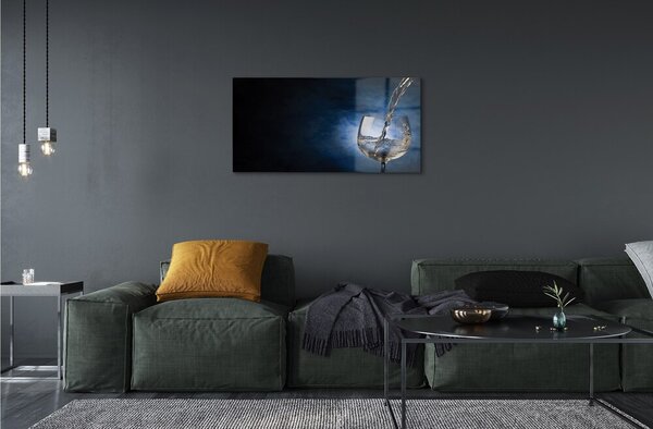 Obraz na skle Biele víno sklo 100x50 cm 2 Prívesky