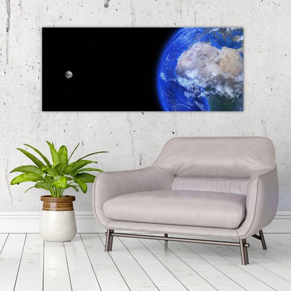 Obraz Mesiaca a Zeme (120x50 cm)