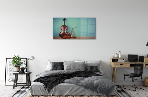 Obraz na skle husle rúrka 100x50 cm 2 Prívesky