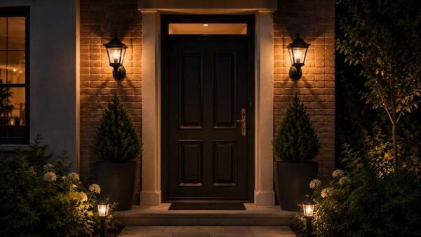 Solárna nástenná lampa lampáš 8 LED 50 lm IP44 – teplá biela, čierna, 21 cm (11404A-Samostatný kus)