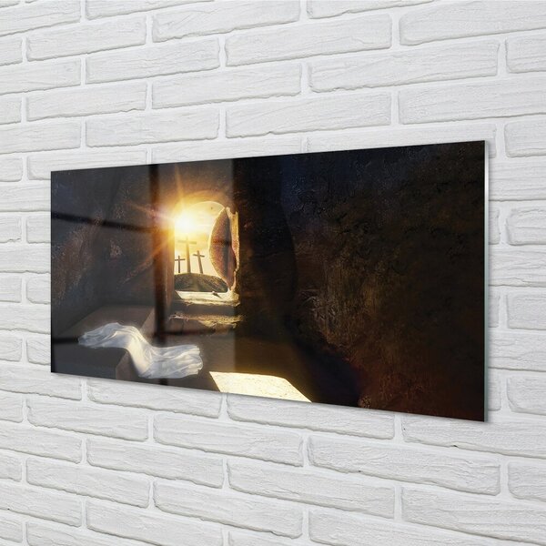 Sklenený obraz Cave krížia slnko 100x50 cm 2 Prívesky