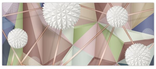 Obraz - 3D Abstrakcia v pastelových farbách (120x50 cm)