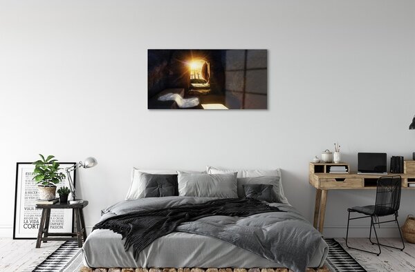 Sklenený obraz Cave krížia slnko 100x50 cm 2 Prívesky