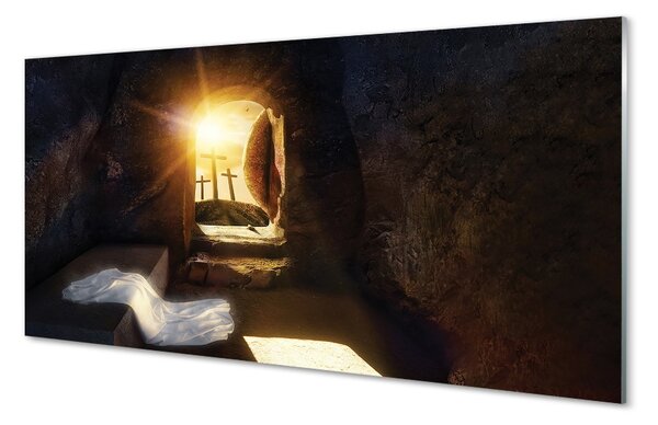 Sklenený obraz Cave krížia slnko 100x50 cm 2 Prívesky