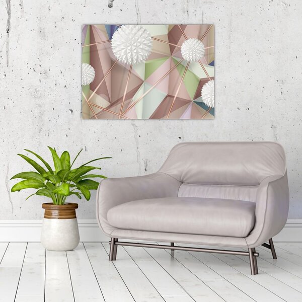 Obraz - 3D Abstrakcia v pastelových farbách (70x50 cm)