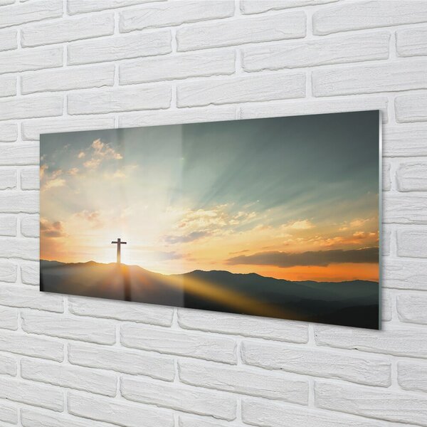 Sklenený obraz Cross sun top 100x50 cm 2 Prívesky