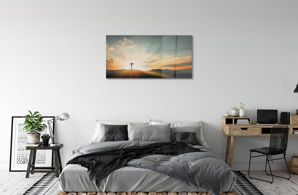 Sklenený obraz Cross sun top 100x50 cm 2 Prívesky