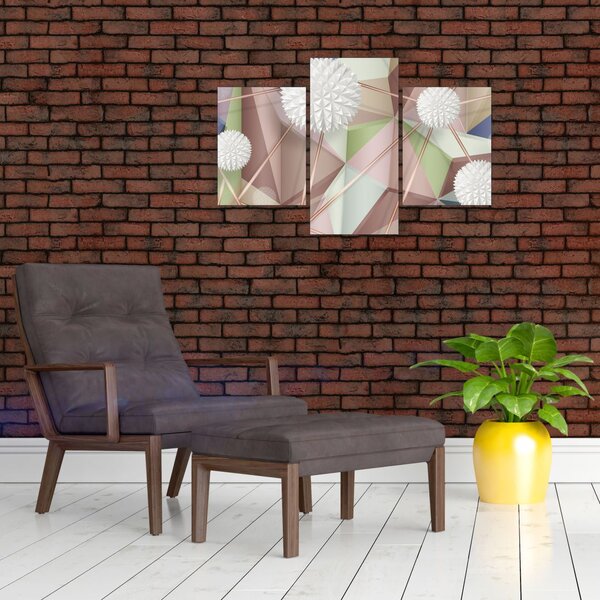 Obraz - 3D Abstrakcia v pastelových farbách (90x60 cm)