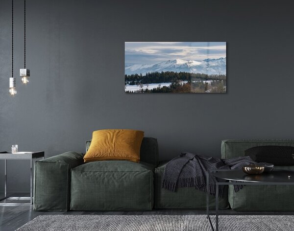 Sklenený obraz horské zimné 100x50 cm 2 Prívesky