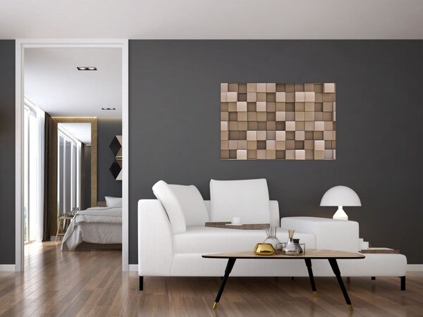 Obraz - Béžové kocky (90x60 cm)
