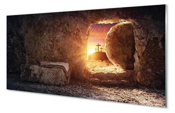 Sklenený obraz Cave krížia slnko 100x50 cm 2 Prívesky