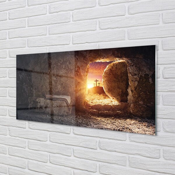 Sklenený obraz Cave krížia slnko 100x50 cm 2 Prívesky
