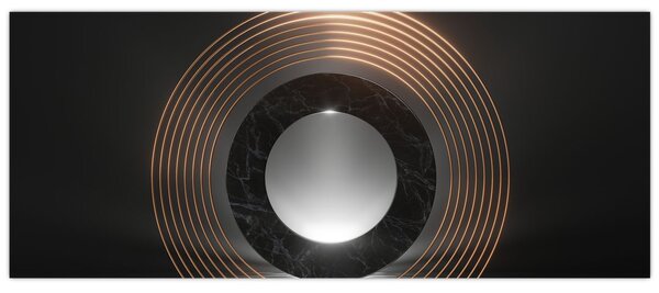 Obraz - Abstrakcia, mesiac nad vodou (120x50 cm)