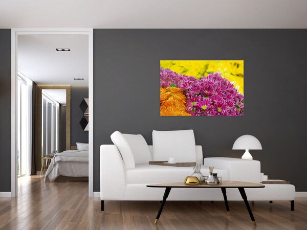 Obraz ružového kvetu (90x60 cm)