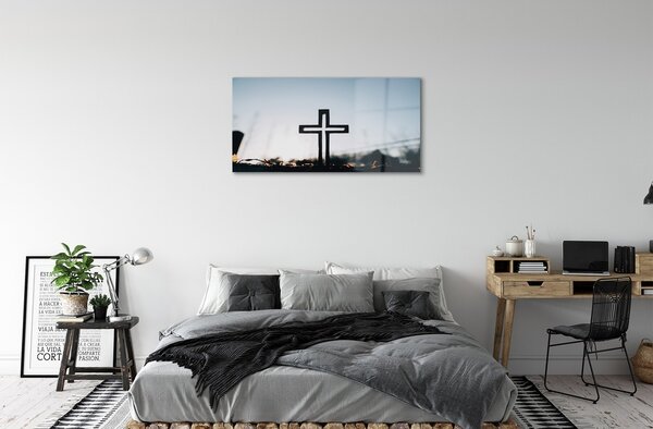 Sklenený obraz kríž 100x50 cm 2 Prívesky