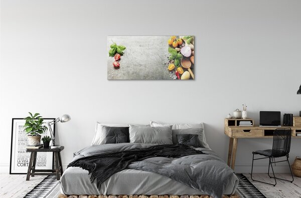 Obraz na skle Soľ, korenie červená cibuľa 100x50 cm 2 Prívesky