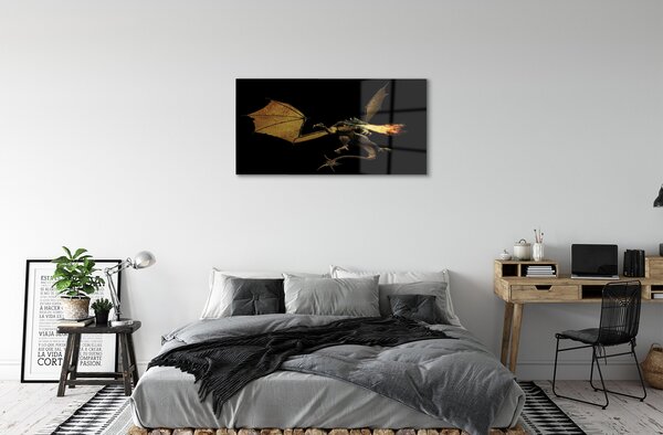 Sklenený obraz ohnivého draka 100x50 cm 2 Prívesky