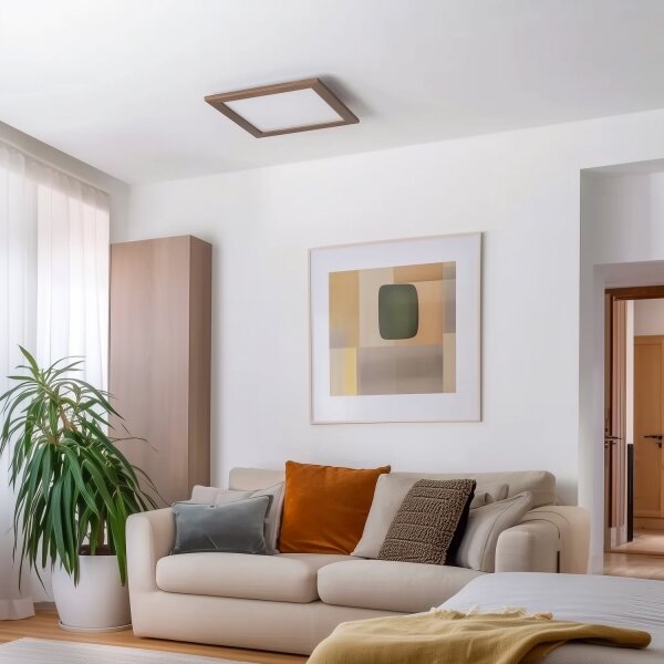 Brilagi -LED Stropné svietidlo SLIMFRAME WOOD LED/36W/230V 49,5x49,5 cm tm.hnedá