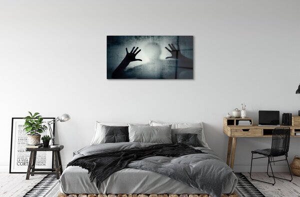 Obraz na skle Tieň ruky a formy hlavy 100x50 cm 2 Prívesky