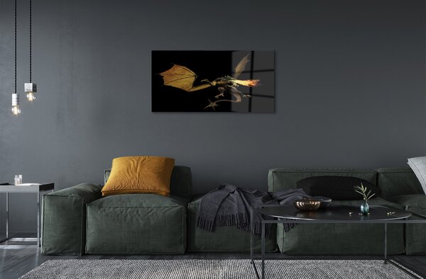 Sklenený obraz ohnivého draka 100x50 cm 2 Prívesky
