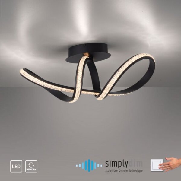 JUST LIGHT. 8475-18 - LED Stmievateľný prisadený luster BRILLA LED/29W/230V čierna