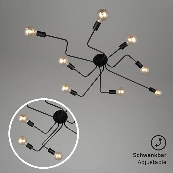 Briloner 2888-085 - Prisadený luster FARETTO 8xE27/60W/230V čierna
