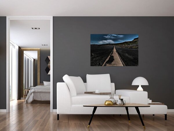 Obraz drevenej cesty za súmraku (90x60 cm)