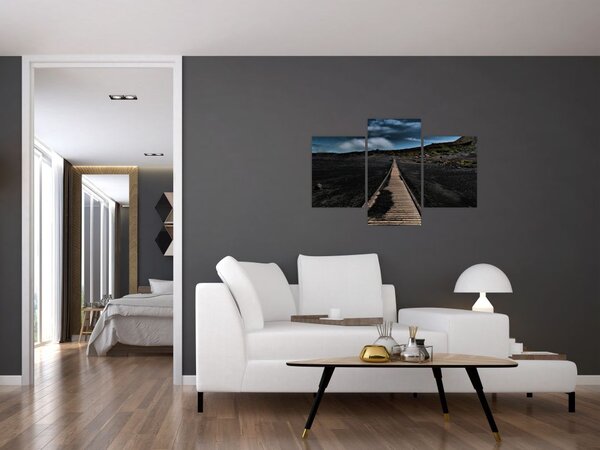 Obraz drevenej cesty za súmraku (90x60 cm)